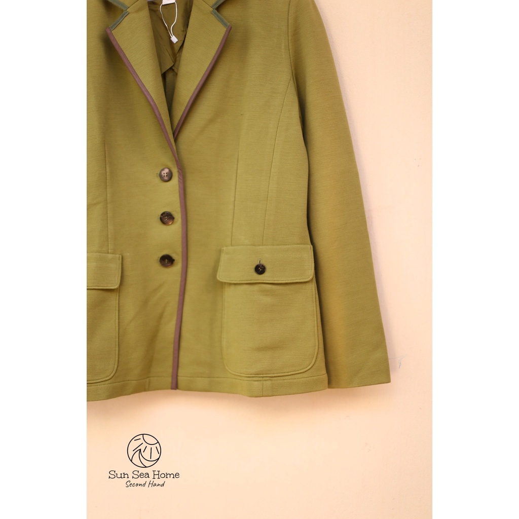 Áo khoác blazer xanh bơ vintage secondhand SS2408