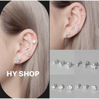 Khuyên tai titan đính kim lấp lánh cá tính nhiều kiểu siêu bền không dị ứng không gỉ unisex bts
