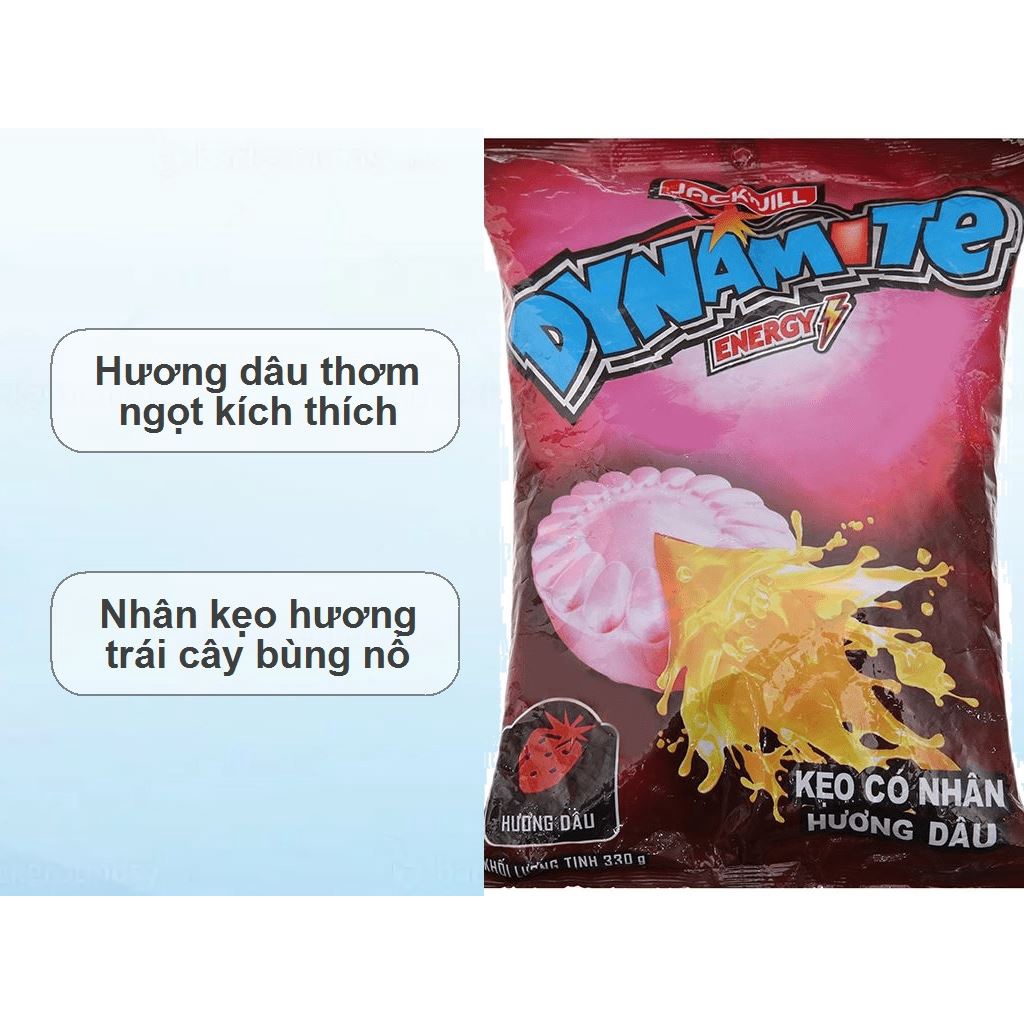 Combo 5 gói kẹo DYNAMITE ENERGY hương dâu 330g / Kẹo DYNAMITE ENERGY hương dâu 330g