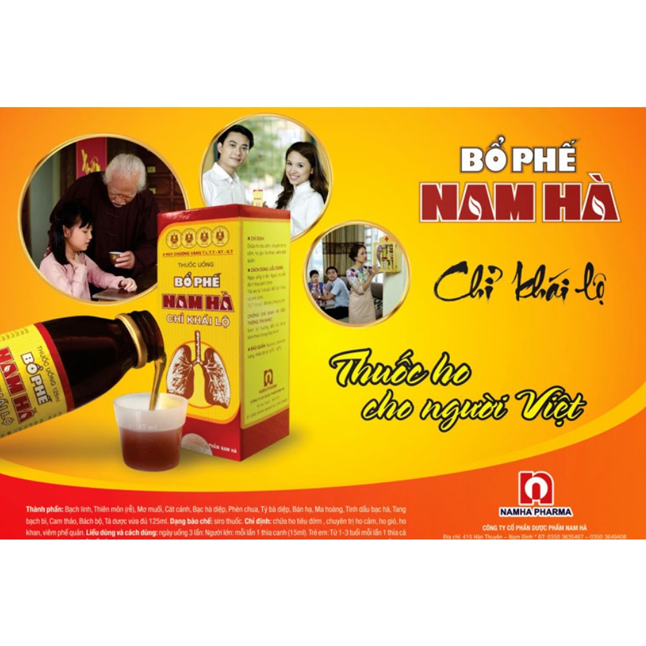 Bổ Phế Nam Hà Chính Hãng -có đường, không đường và viên ngậm mẫu mới