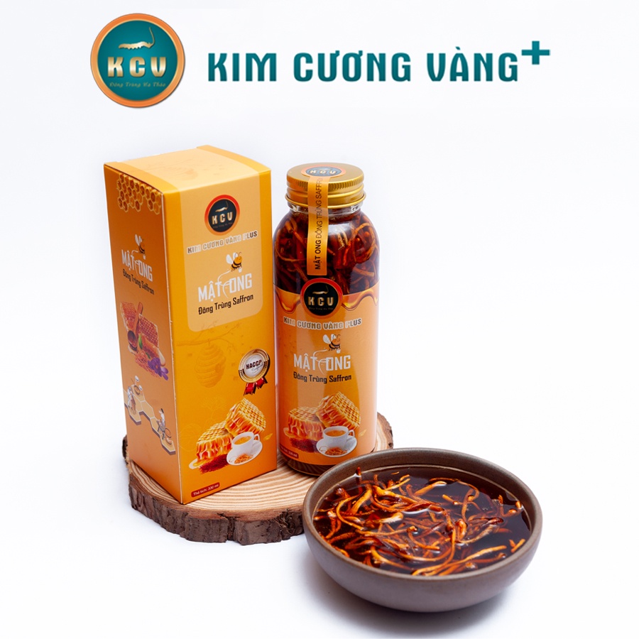 Mật Ong Đông Trùng Hạ Thảo Saffron Giảm Cân Kim Cương Vàng 330ml