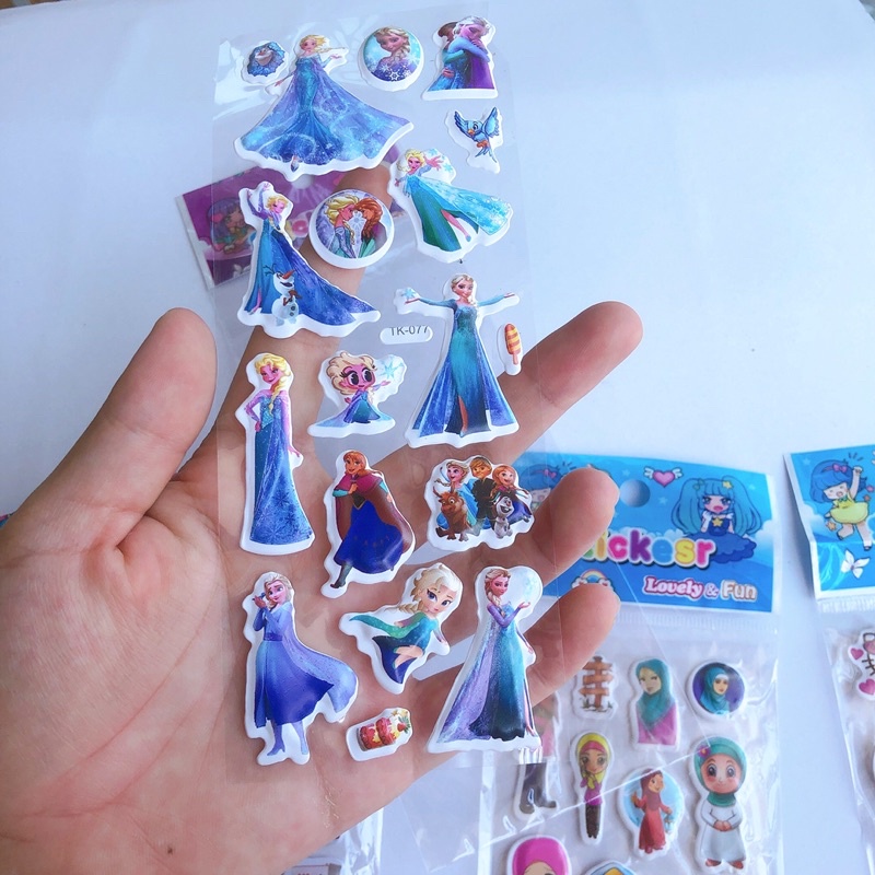 1 tờ dán stiker nổi hình hoạt hình tờ bé siêu dày