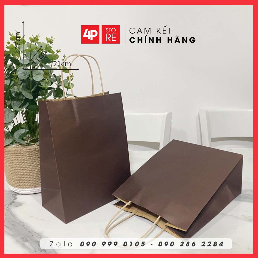 01 TÚI KRAFT NÂU ĐẬM 21X27X11CM  - HỎA TỐC