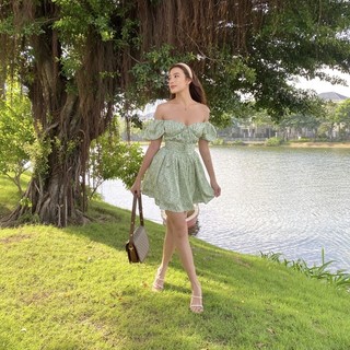 Mallorie mini dress - đầm hoa xoè - đầm công chúa - đầm thiết kế - đầm tiểu thư hở vai