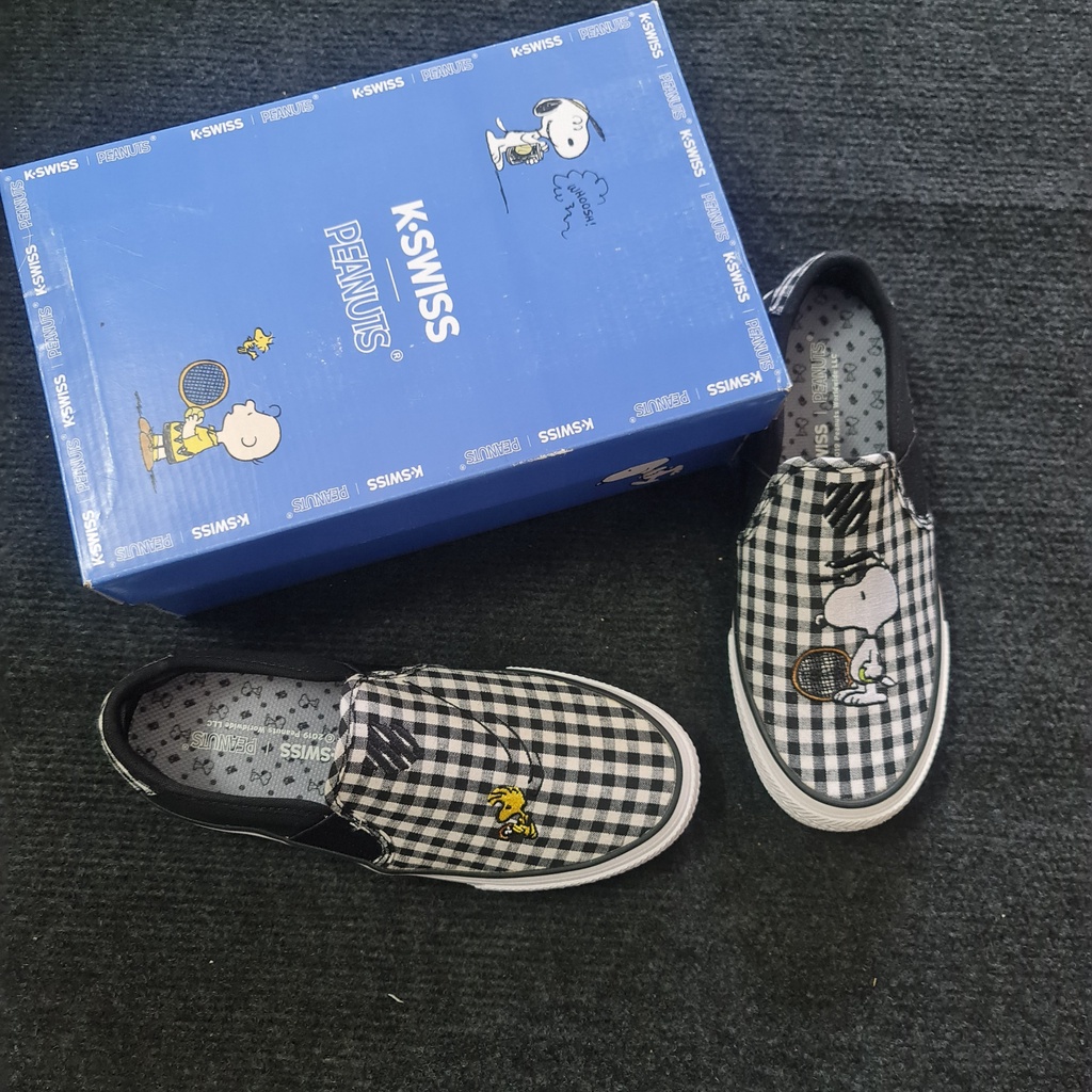 Giày Kswiss lười dành cho nữ đen cổ thấp