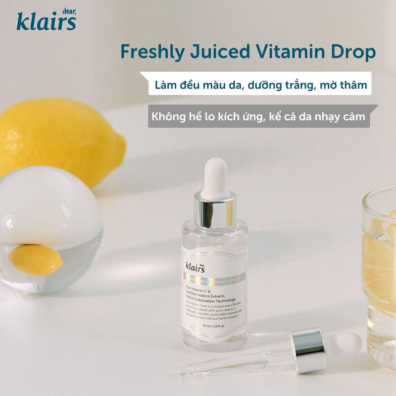 Tinh Chất Serum Vitamin C Dear Klairs Freshly Juiced Vitamin Drop 35ml - Dưỡng Trắng Da, Mờ Thâm