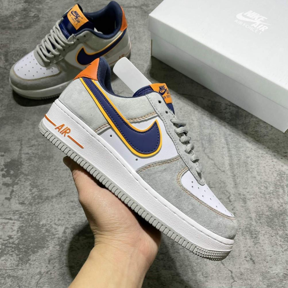 Giày Nike_Air Force 1 AF1 Xám gót cam da lộn bản cao cấp 1-1 trung full box + bill