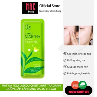 Mặt Nạ Ngủ Trà Xanh Matcha Mud Mask Laikou 1 gói