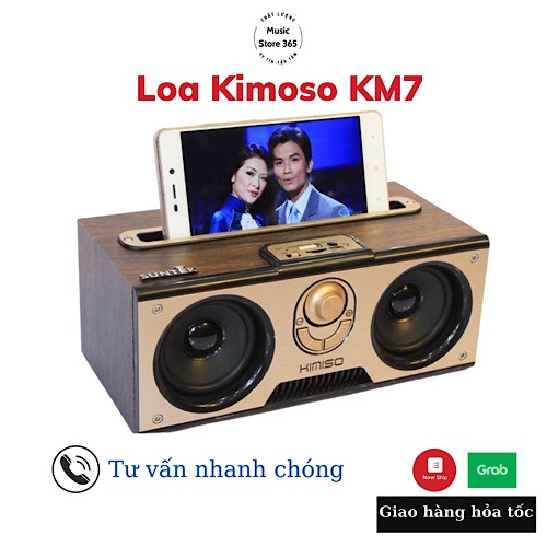 Loa Bluetooth KIMISO KM7 Cao Cấp Nghe Nhạc Hay, Loa Kimiso KM7 Thiết Kế Cổ Điển Vân Gỗ, Độ Bền Cao. Bảo Hành 12 Tháng