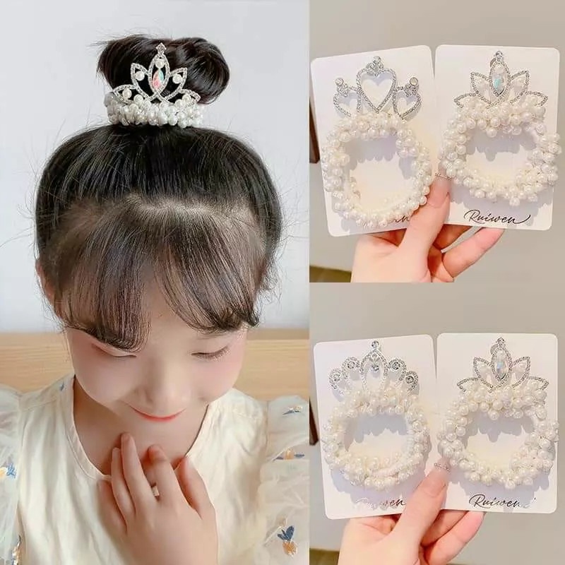 Dây buộc tóc hình vương miện công chúa dế thương cho bé gái