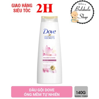 Dầu Gội Dove Óng Mềm Tự Nhiên Từ Hoa Sen Nhật & Nước Gạo 140g - hàng tặng