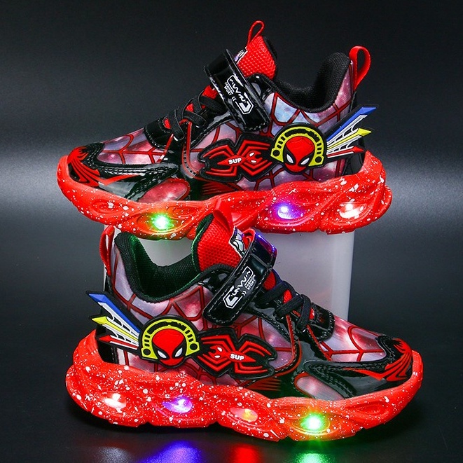 💘 giày thể thao bé trai  💘 giày  đế mềm thoáng khí  💘 chống trượt  thoải mái  thời trang 💘 giày chạy bộ hình người nhện Cho Bé