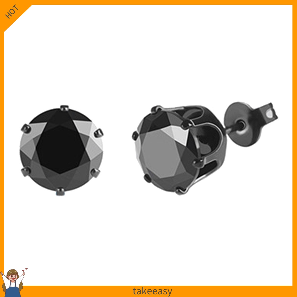 1 bông tai hình móng vuốt sáu màu đen 6/8mm phong cách punk cho nam và nữ