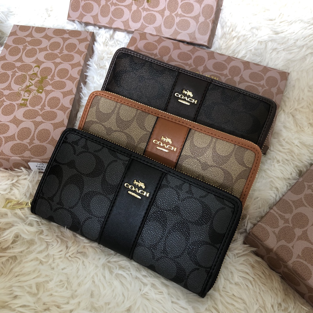 Ví kéo khóa coac 2 mầu nam nữ fullbox