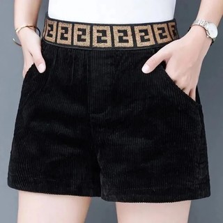 Quần Short Corduroy Nữ Thu Đông Hàn Quốc Cao Cấp Quần Ống Rộng Giày Ngoài Quần Thường Ngày Nữ