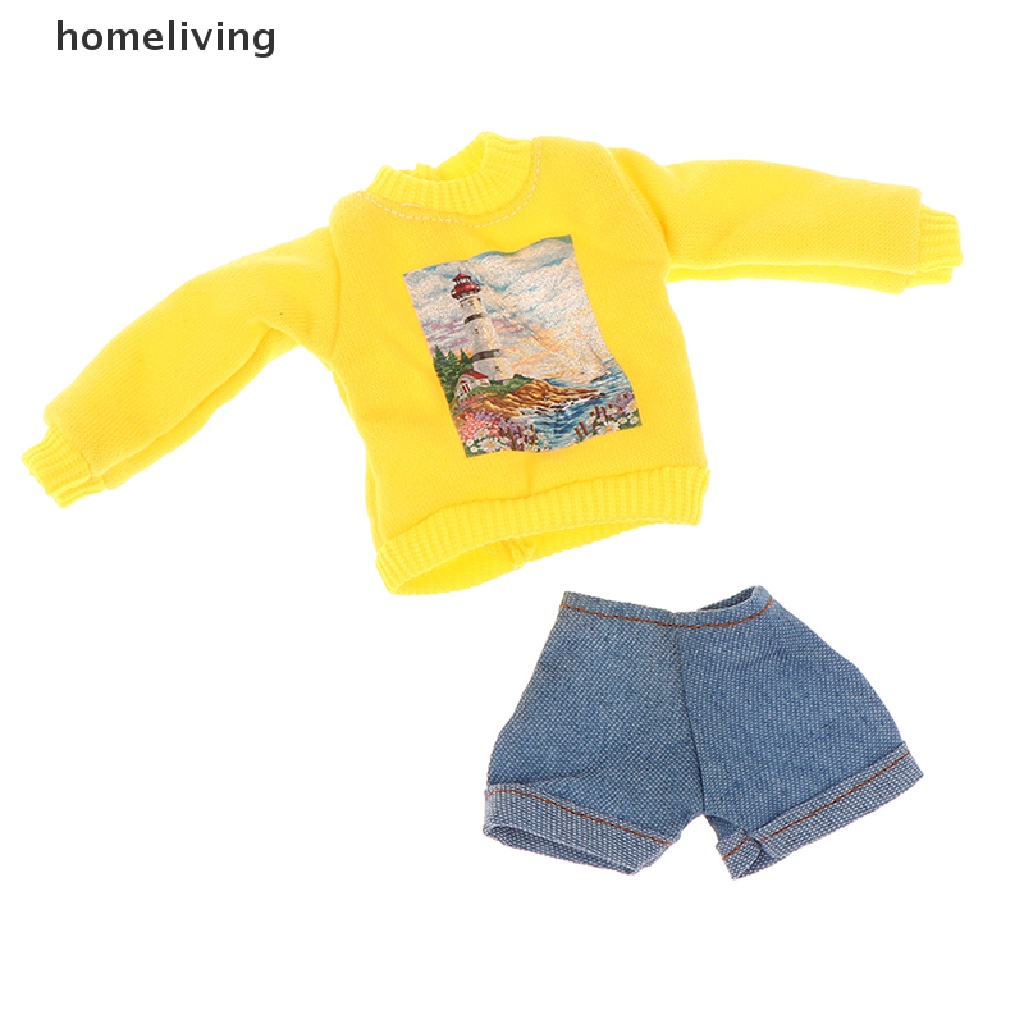 Set Áo Hoodie Và Chân Váy Ngắn Cho Búp Bê 30cm Tỉ Lệ 1 / 6