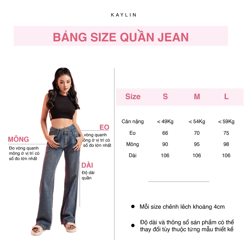 Quần jean lưng chéo xẻ tà N1805 - KAYLIN
