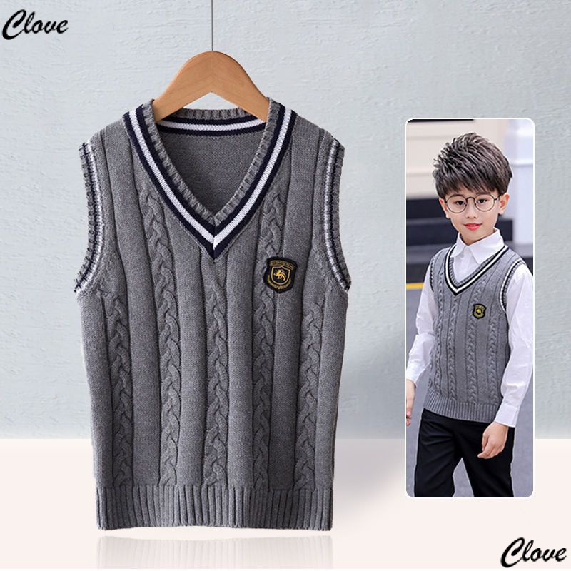 Áo Vest Len Đồng Phục Học Sinh Phong Cách Mới Phù Hợp Với Mùa Thu Và Mùa Đông Dành Cho Bé Trai