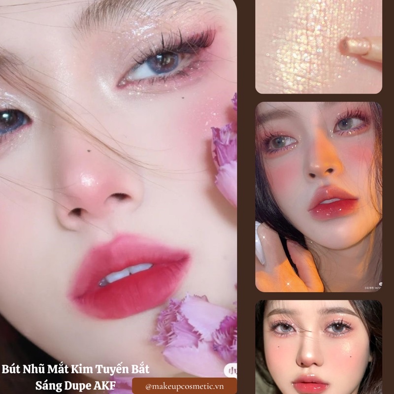 Bút Nhũ Mắt Kim Tuyến Bắt Sáng Lấp Lánh Dupe AKF 🌟 Highlight Viền Bọng Mắt Dạng Chì Sáp 🌟