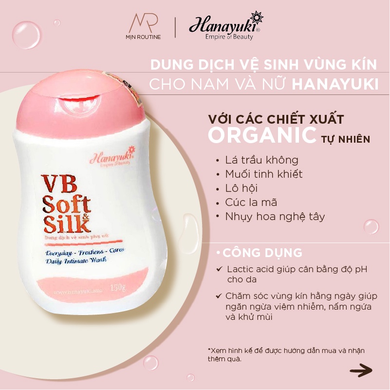 Dung dịch vệ sinh vùng kín cho nam và nữ Hanayuki Soft and Silk 150g màu xanh và hồng