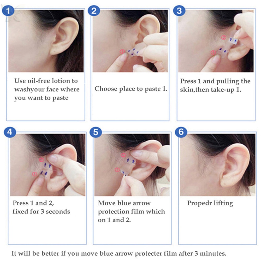 Set 10 Tấm / 40 Miếng Dán Nâng Cơ Mặt Tạo Cằm Chữ v Vô Hình Thoáng Khí Không Thấm Nước