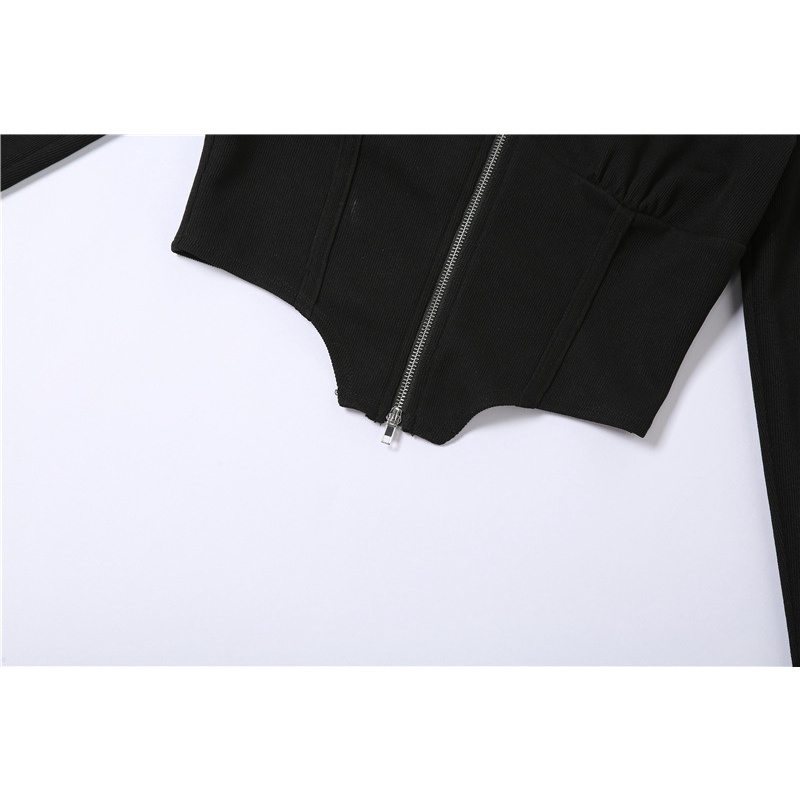 Áo Sơ Mi Cổ Bẻ DàI Tay Có KhóA KéO ThờI Trang Cho Nữ