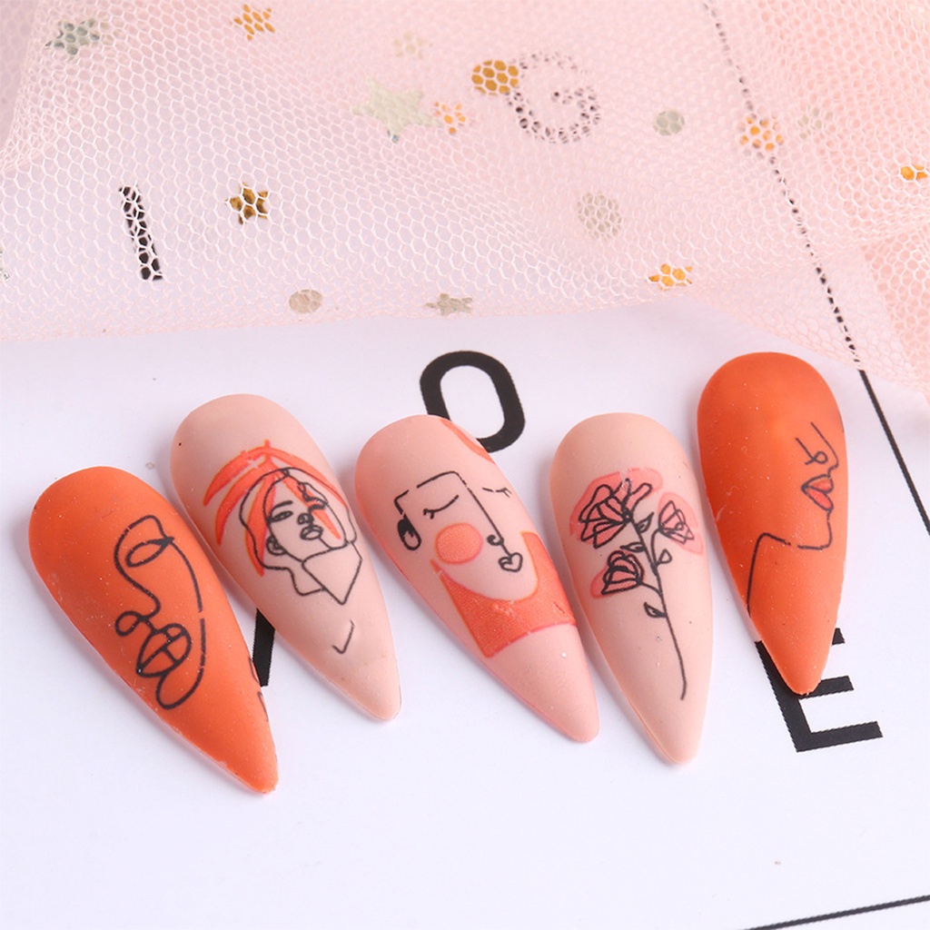 Bộ 10 Miếng Dán Đường Viền Hình Học Dễ Phối Đồ Trang Trí Móng Tay Nghệ Thuật