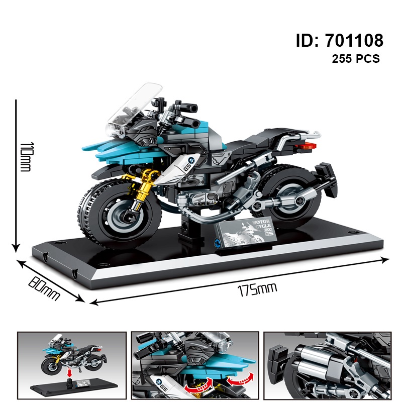 Lego Xe mô tô công nghệ GS 1200 - Steam Land 701108 (Xanh Ghi)