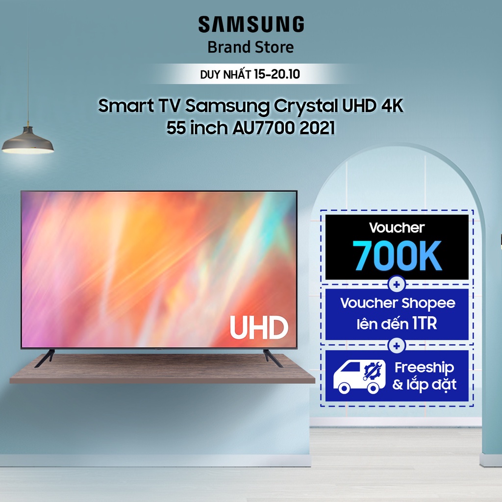 Smart TV Samsung Crystal UHD 4K 55 inch AU7700 2021