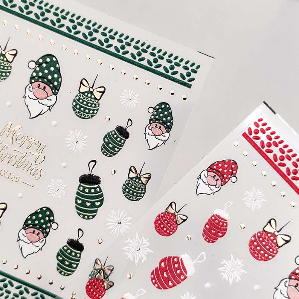 Miếng Dán Trang Trí Móng Tay Tự Dính Họa Tiết Giáng Sinh Dành Cho Nữ