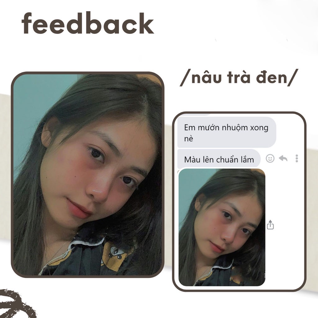 Thuốc nhuộm tóc nâu, thuốc nhuộm tóc Nâu Trà Đen, tặng kèm oxy trợ dưỡng và bao tay - Beautiful Hair