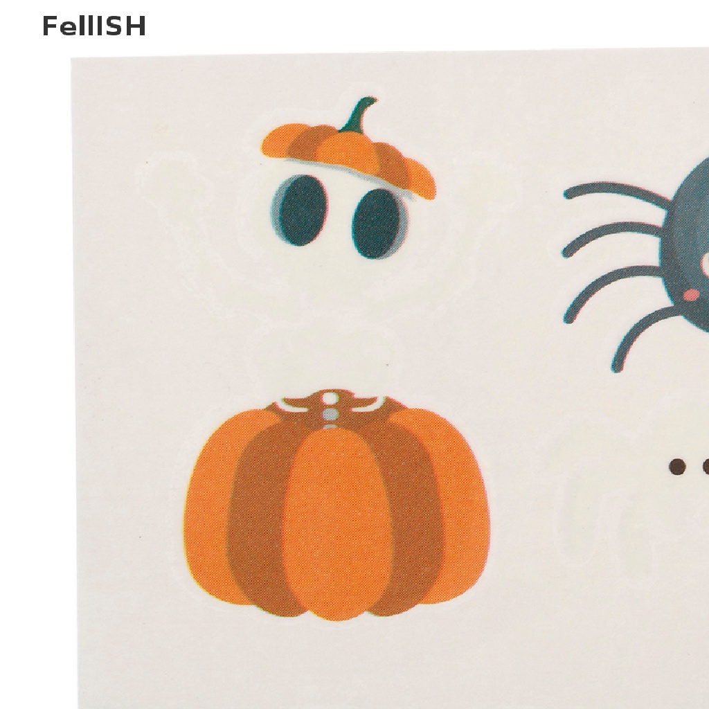 Set 10 Tấm Hình Xăm Dán Phát Quang Phong Cách Phù Thủy Halloween Độc Đáo 439br