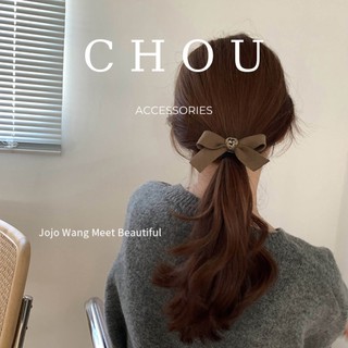 Dây Buộc Tóc Nơ Đính Đá Trái Tim | CHOU ACCESSORIES |