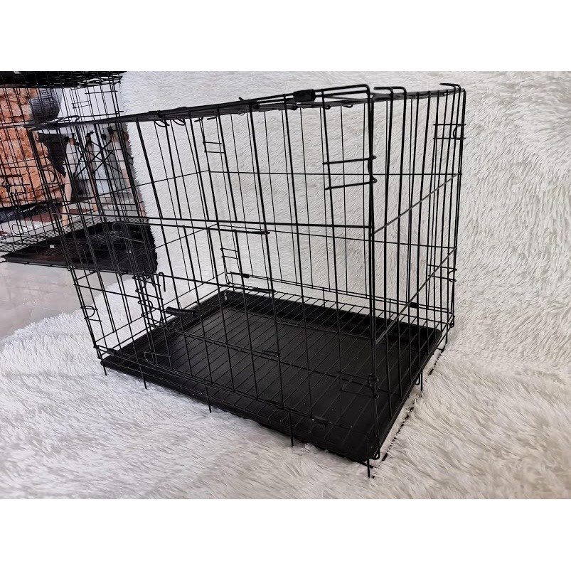 Chuồng chó mèo gấp gọn tặng kèm theo khay vệ sinh kích thước 50x35x42 cm
