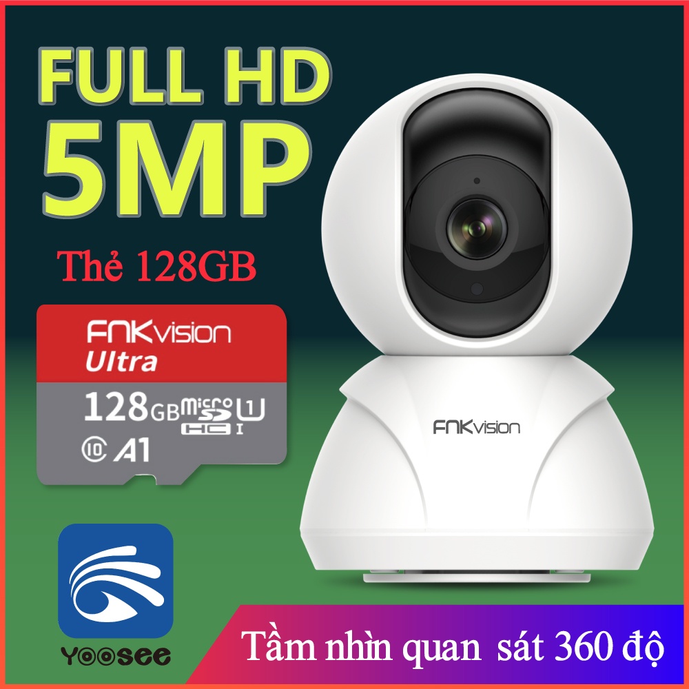 (FNKvision)Camera IP Wifi Yoosee Tiếng Việt quay đêm siêu nét 360 độ phân giải FULL HD 5.0MP Không Dây- Camera trong nhà