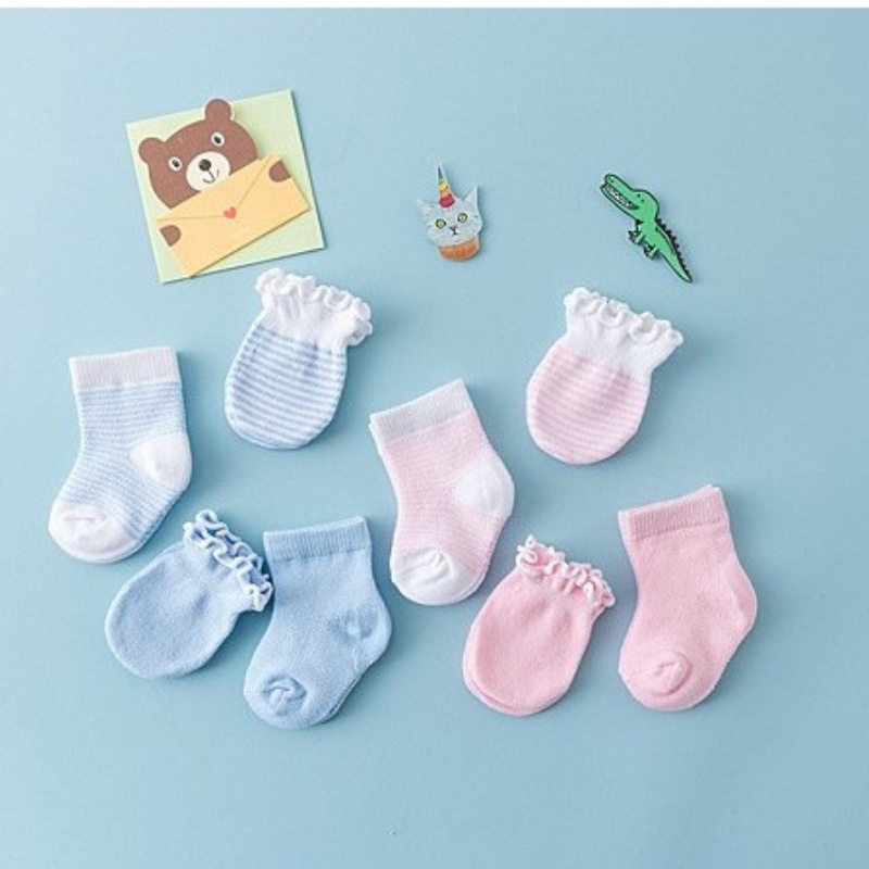 Set bao tay bao chân len cho trẻ sơ sinh giúp bé giữ ấm ổn định nhiệt độ cơ thể Homedy Kids