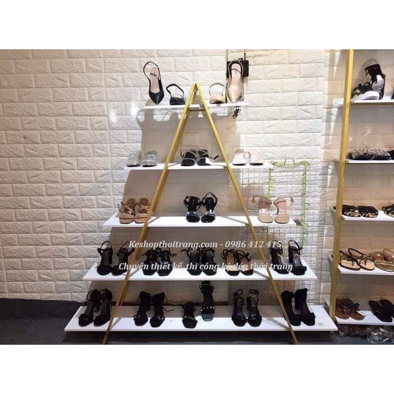 KỆ TRƯNG GIÀY DÉP, KỆ KHUNG SẮT GỖ, KỆ SHOP ĐẸP