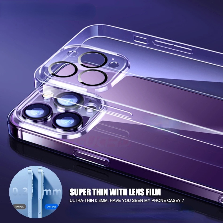 For iphone 14 pro max Ốp Điện Thoại Mỏng Trong Suốt Có Túi Khí Bảo Vệ Camera Chống Sốc Cho for  iPhone 13 Pro max 13 Mini iPhone13 12 11 Pro max