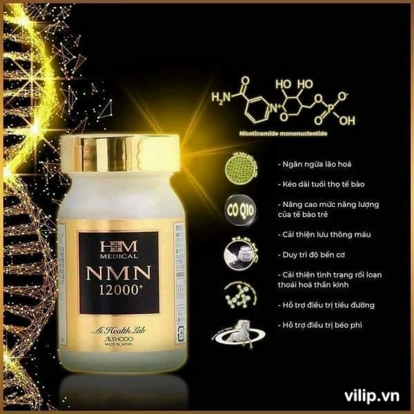 Viên uống NMN 12000 Aishodo Nhật Bản - Viên uống trẻ hoá da và chống lão hoá toàn diện, hộp 30viên | Harumi_JP