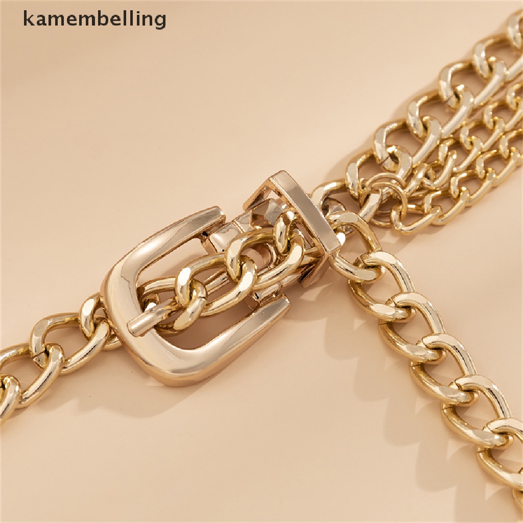 Kamembelling Thắt Lưng Dây Xích Kim Loại Tua Rua Thời Trang Có Thể Điều Chỉnh Cho Nữ