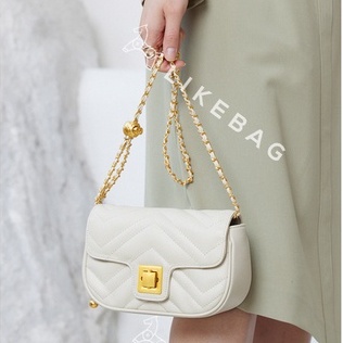 Túi đeo chéo LIKEBAG đeo vai trắng đen, da PU khóa vuông 224XK6978 LIBAGI