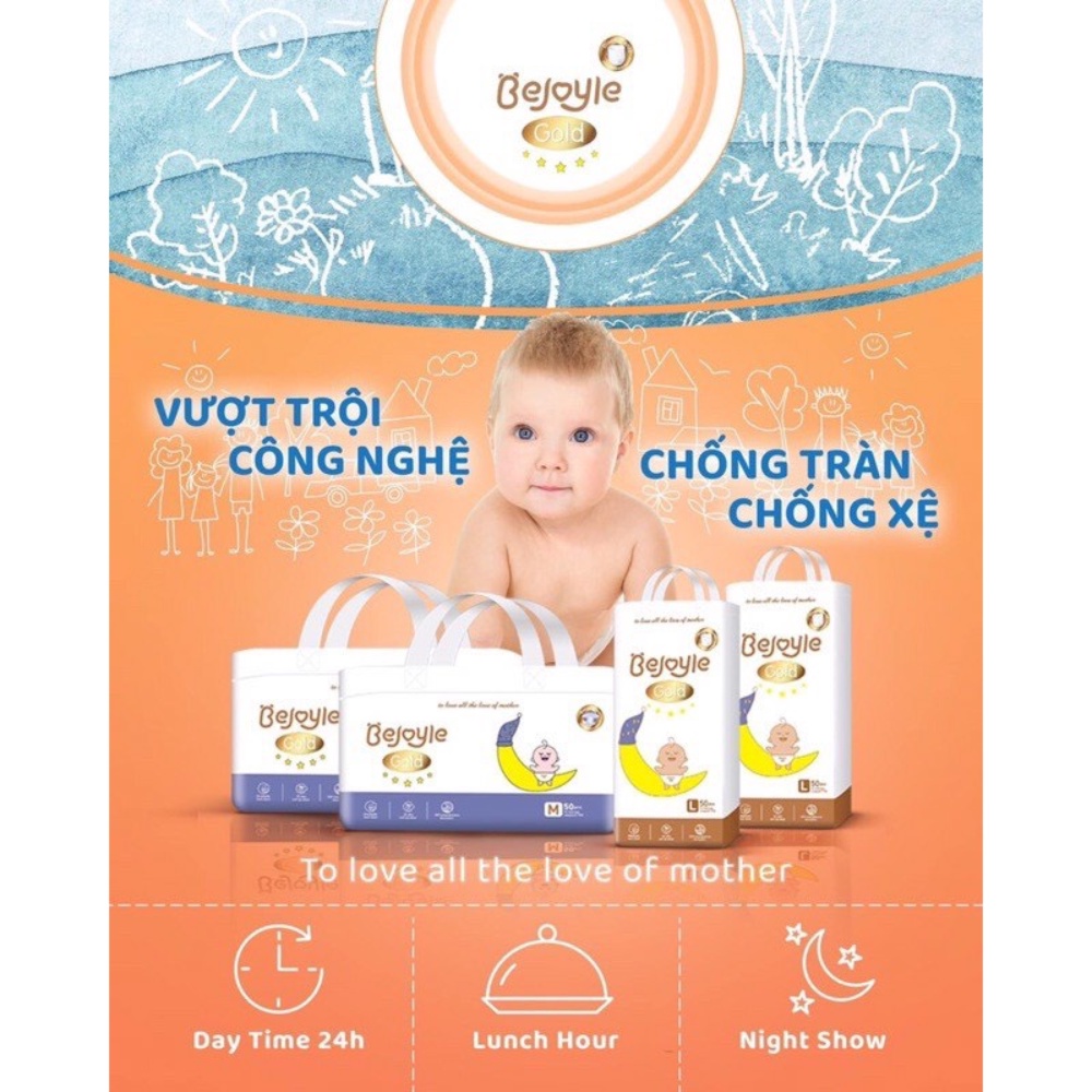 Bỉm/Tã Quần Dán BEJOYLE GOLD Nội Địa Trung Đủ Size S/M/L/XL/XXL/XXXL 50 MIẾNG