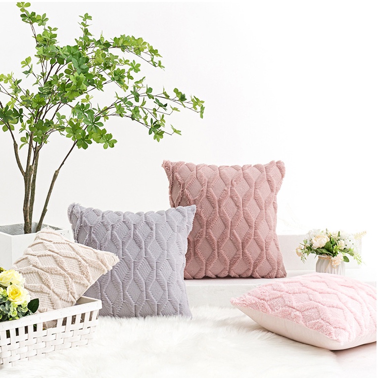 Vỏ Gối Màu Trơn Mềm Mại Kích Thước 30 * 35 / 45 * 45 / 50 * 50cm Phong Cách Bắc Âu