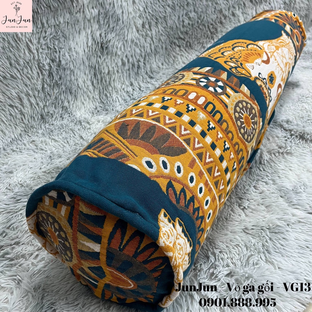 [SALES SỐC]V13_Vỏ gối ôm vải Xô Cotton Organic cao cấp có khoá kéo