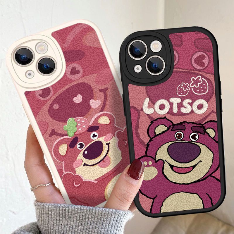 Ốp Điện Thoại Silicone Mềm Dạng Nhám Họa Tiết Gấu / Dâu Tây Cho iPhone 14 / 14Pro / 14plus / 13 / 12Pro7plus / 6sxs / xr 13