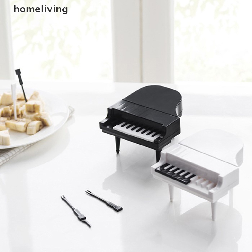 Set 10 Nĩa Ăn Trái Cây Hình Đàn Piano Bằng Nhựa Sáng Tạo Cho Bé