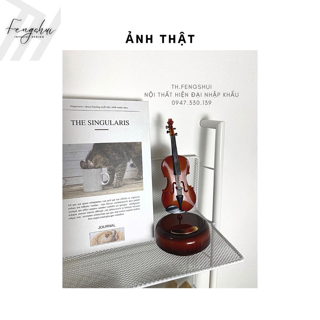 Hộp nhạc cổ điển xoay guitar violin - Mô hình trang trí âm nhạc - Món quà ý nghĩa cho cô gái