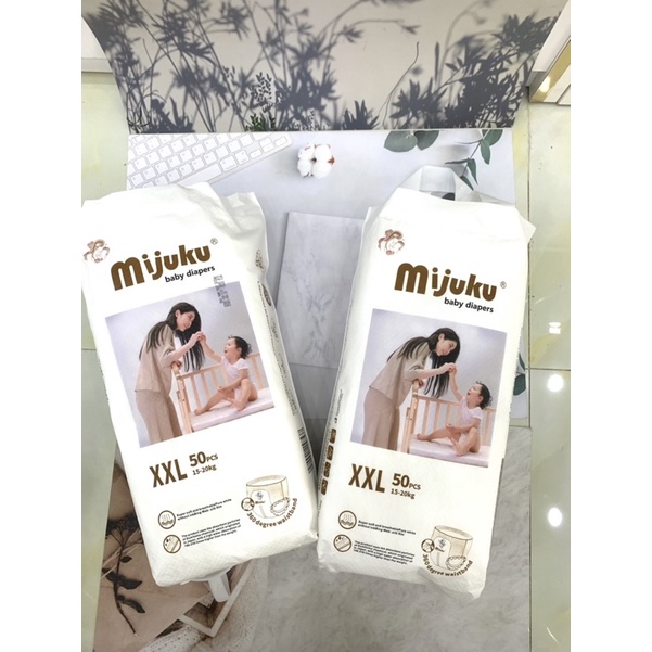 Tã quần cao cấp MIJUKU M50, L50, XL50, XXL50, XXXL50 Chất lượng Nhật Bản siêu thấm hút, Mỏng Nhẹ có Ảnh Thật đính kèm