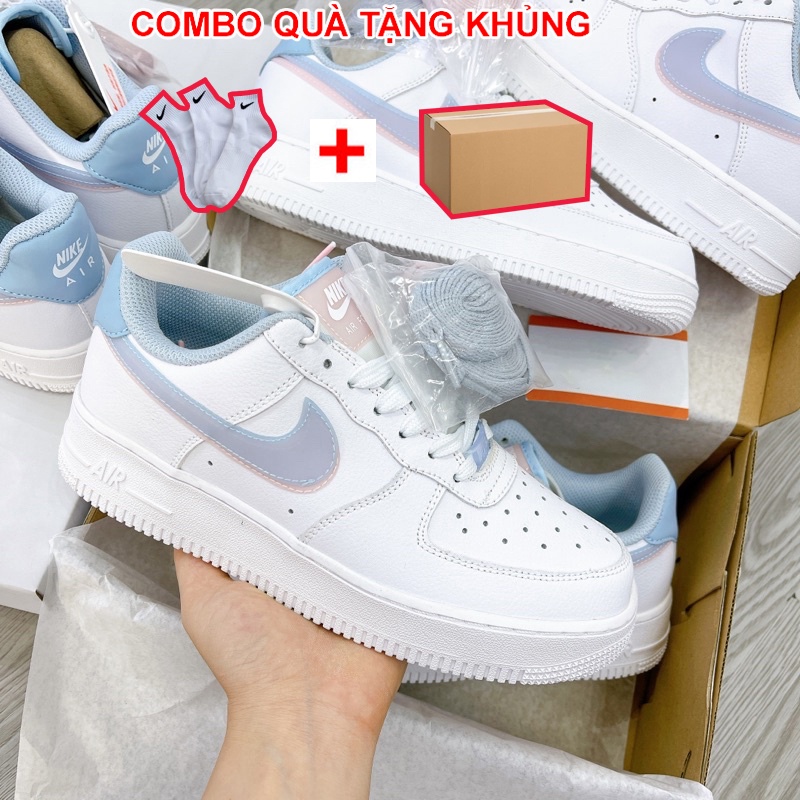 Giày lv 8 thể thao nam nữ snekaer_nike airforce 1 lv8 xanh hồng bản cao cấp 1-1 hàng trung full box bill