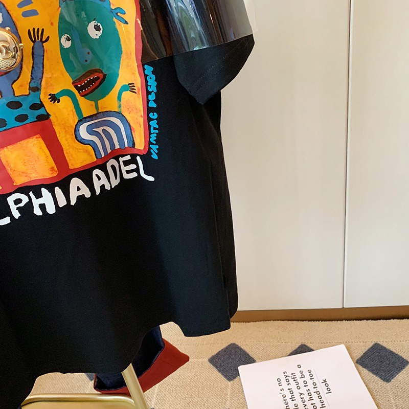 NRVP Áo Thun Unisex Mùa Hè Dáng Suông Tay Cộc Phong Cách Hàn Quốc Cho Nam Nữ